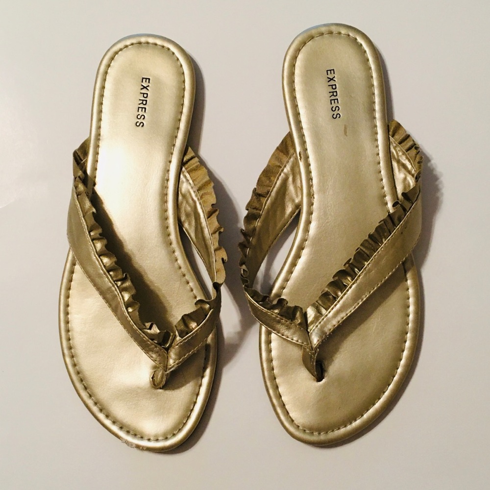 Express gold sandals size 8